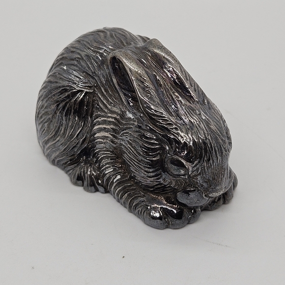 Reed & Barton silver plate rabbit music box - Picture 2 of 5